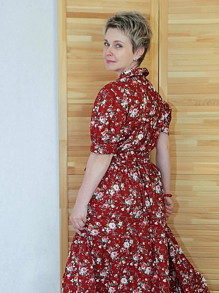 Платье из Импортного хлопка "Большие пионы"