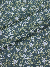 Импорт. хлопок "Синтия" цв.т.зеленая морская волна, ш.1.45м, хлопок-100%, 105гр/м.кв