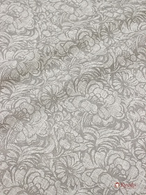 Полулен "Цветочный сад" цв.серый (на т.суровом), ш.1.5м, лен-30%, хлопок-70%, 140гр/м.кв