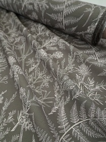 Плательная вискоза "Ягодки можжевельника" цв.т.серый мох, ш.1.5м, вискоза-80%, нейлон-20%