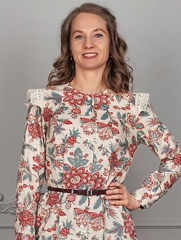 Платье из перкали "Царевна" в телесно-желтом цвете