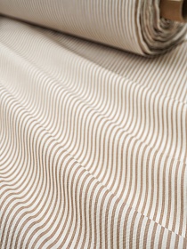 Бязь "Бежево-кофейная полоска", СОРТ2, ш.1.5м, хлопок-100%, 110гр/м.кв