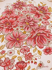 Мерный лоскут Дорожка "Элизабет" цв.красный, ш.0.5м, хлопок-100%, 228гр/м.кв