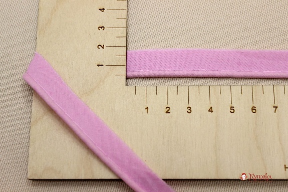 Кант отделочный цв.розовый, ш.15мм/3мм, хлопок-100%