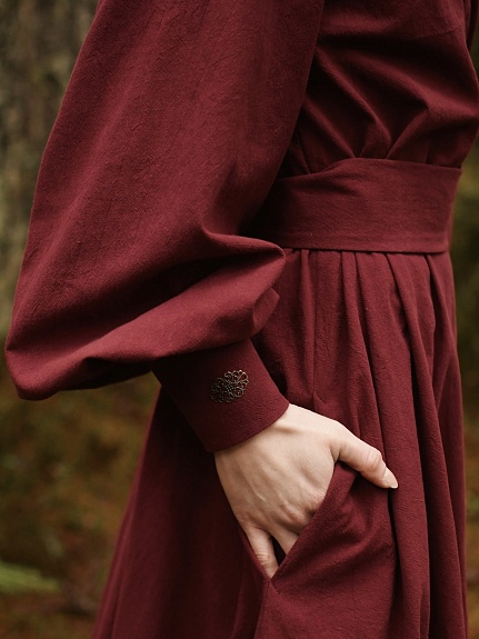 Платье из Хлопка крэш цв.Вишневый