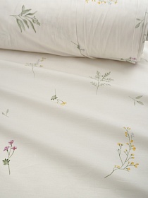 Сатин "Лето в букете - мелкие цветы" цв.белый, (комп), ш.2.35м, хлопок-100%, 110гр/м.кв