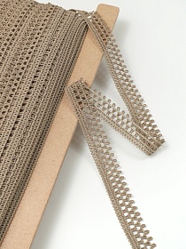 Кружево цв.бежевый хаки, ш.22мм, хлопок-82%, п/э-18%