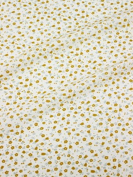 Штапель "Лусия - горчичные цветы", ш.1.45м, вискоза-100%, 90гр/м.кв