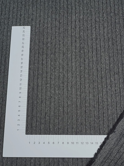 Шерсть костюмная "Елочка-полоска" цв.т.серый, ш.1.55м, шерсть-75%, п/э-25%, 230гр/м.кв