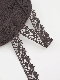 Кружево цв.темный шоколад, ш.20мм, хлопок-90%, п/э-10%, 10м, рис.015/10