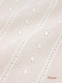 Шитье "Кружевные полосы" цв.молочно-белый, ш.1.5м (выш.часть1.38м), батист, хлопок-100%, 80гр/м.кв