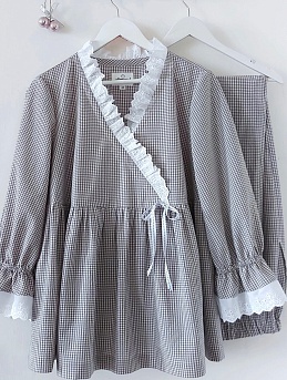 Домашний комплект из вареного хлопка в каменно-сером цвете