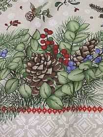 Полулен поэма "Волшебство зимы" (на суровом), ш.1.5м, лен-30%, хлопок-70%, 155гр/м.кв