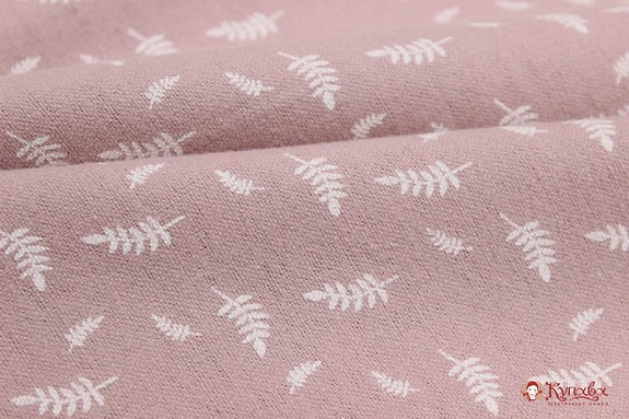 Теплый хлопок "Мелкие листочки на розовой дымке", ш.1.5м, хлопок-100%, 160гр/м.кв