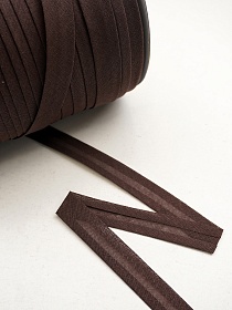 Косая бейка цв.Шоколад, ш.15мм, хлопок-100%