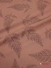 Мерный лоскут (ткань в отрезах) - Плательный хлопок "Папоротник"цв.розово-каштановый, ш.1.45м
