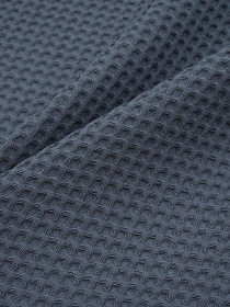 Вафельное премиум-полотно "Italy" цв.Темно-серый с синим оттенком, ш.1.5м, хлопок-100%, 240гр/м.кв