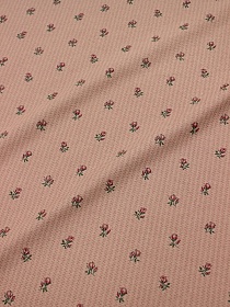 Теплый хлопок "Маленькие розочки" цв.кофейная роза, ш.1.48м, хлопок-100%, 160гр/м.кв