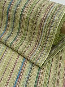 Полулен пестротканый "Салатово-бордовый меланж - полоска", ш.1.6м, лен-50%, хлопок-50%, 170гр/м.кв