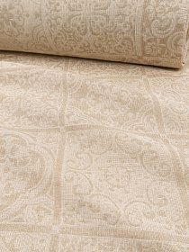 Полульняной жаккард "Изразцы" цв.суровый, ш.2.9м, лен-81%, хлопок-19%, 255гр/м.кв