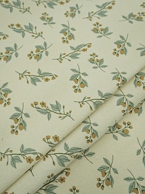Теплый хлопок "Осенние веточки" цв.св.телесно-бежевый с желтым оттенком, ш.1.5м, хл-100%, 160гр/м.кв