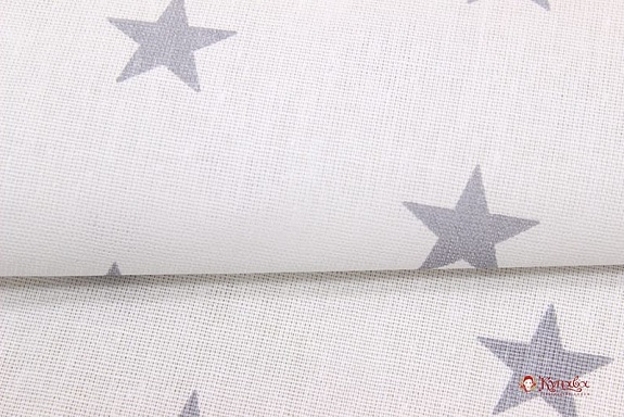 Бязь "Серые звездочки на белом", СОРТ2, ш.1.5м,  хлопок-100%, 120гр/м.кв