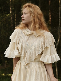 Роскошное платье из  Фактурного хлопка "Шарики" 