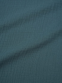 Муслин двухслойный с эффектом жатости цв.Темная морская волна, ш.1.35м, хл-100%, 110гр/м.кв