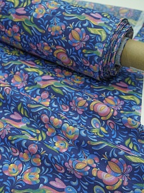 Ситец "Сказочный зайчик" цв.синий, ш.1.5м, хлопок-100%, 95гр/м.кв