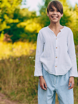 Рубашка из муслина и брюки из бязи "Полоска"