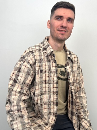 Мужская рубашка из фуле с вареным эффектом