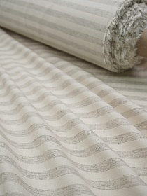 Полульняной перкаль постельный "Полоска (1см*1см)" цв.суровый, (комп), ш.2.2м, лен-20%, хлопок-80%, 120гр/м.кв