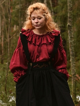 Юбка из хлопка крэш в черном цвете