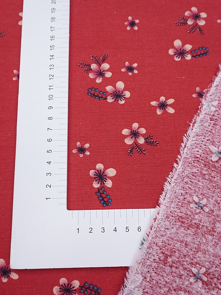 Хлопколен "Марта" цв.красный, СОРТ2, ш.1.5м, лен-20%, хлопок-80%, 145гр/м.кв