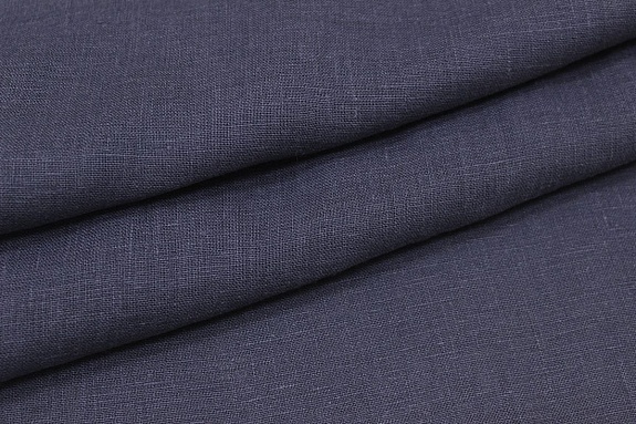 Лен костюмный с эффектом мятости цв.Чернильно-фиолетовый флер, ш.1.45м, лен-100%