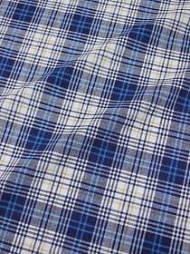 Пестрядь "Клетка" цв.бирюзовый/белый с бежевым/чернильно-синий, ш.1.5м, хл-60%, п/э-40%, 140гр/м.кв