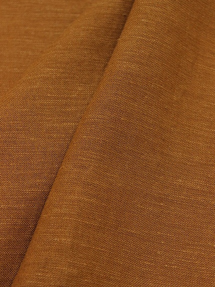 Лен с вискозой с эффектом мятости цв.Т.коричневая карамель, ш.1.45м, лен-53%, вискоза-47%