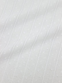 Мерный лоскут(ткань в отрезах) - Фактурный хлопок "Шарики с мережкой-полоской" цв.белый, ш.1.47м,