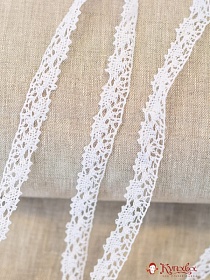 Кружево цв.белый, ш.15мм, хлопок-90%, п/э-10%, рис.016/1