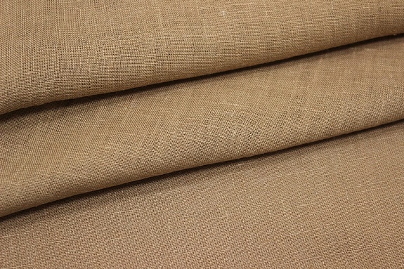 Лен костюмный с эффектом мятости цв.Песочно-коричневый, ш.1.45м, лен-100%, 190гр/м.кв