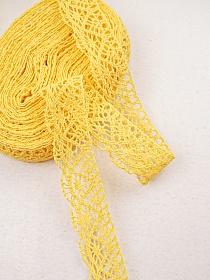 Кружево цв.желтый, ш.30мм, хлопок-90%, п/э-10%, 10м, рис.024/29
