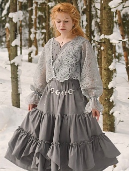 Платье из хлопка крэш цв.темно-серый с лиловым оттенком