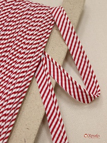 Кант отделочный (узкая полоска) цв.темно-красный, ш.15мм/3мм, хлопок-100%