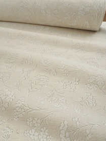 Полулен "Полевые цветы" (на суровом), ш.1.5м, лен-30%, хлопок-70%, 130гр/м.кв