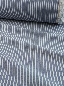 Вареный (стираный) хлопок "Белая полоска (3мм) на синем меланже", ш.2.5м, хл-100%, 110гр/м.кв