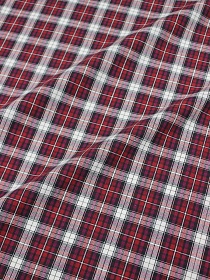 Пестрядь "Бордово-черно-белая клетка", ш.1.5м, хлопок-100%, 150гр/м.кв