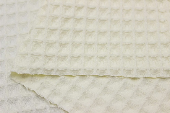 Вафельное премиум-полотно "Бохо" цв.Шампань, ш.1.78м, хлопок-100%, 230гр/м.кв