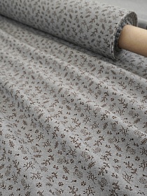 Теплый хлопок "Мелкая ботаника" цв.серый меланж-2, ш.1.50м, хлопок-60%, п/э-40%, 150гр/м.кв