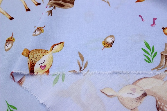 Штапель "Бемби" цв.небесно-голубой, ш.1.52м, вискоза-100%, 110гр/м.кв