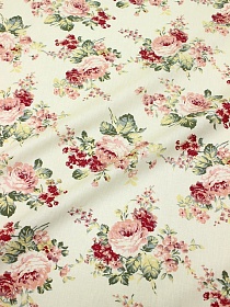 Импорт. хлопок "Роскошный букет" цв.шампань, ш.1.5м, хлопок-100%, 100гр/м.кв